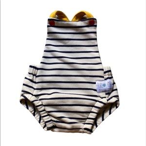 Purl Lamb French terry striped bubble romper